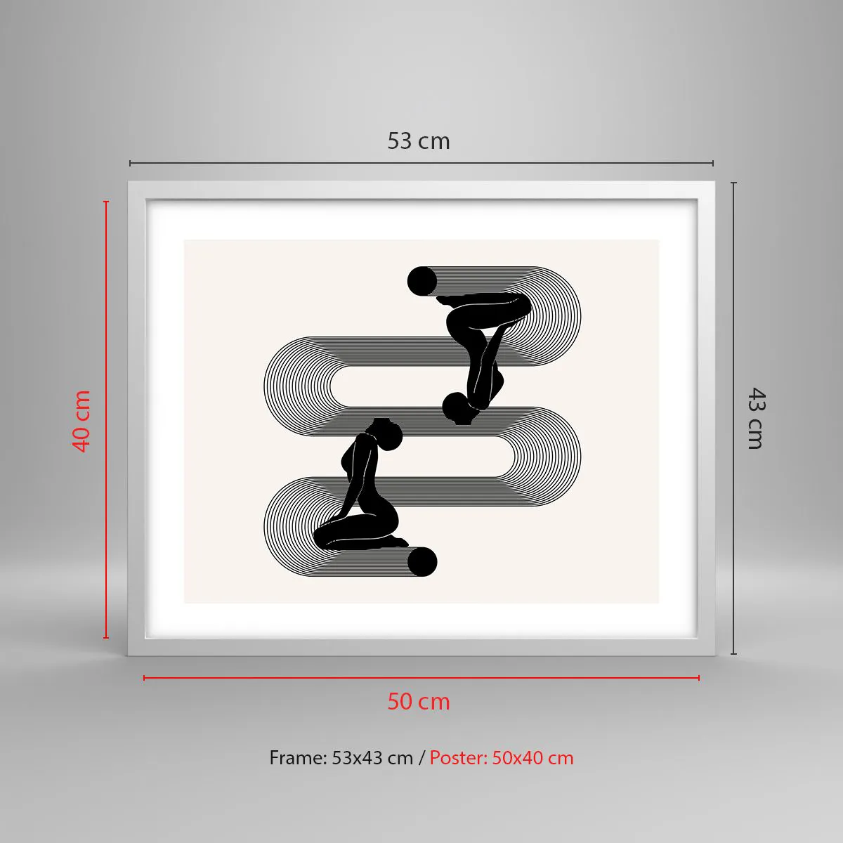 Affiche dans un cadre blanc - Poster - Symétrie sensuelle - 50x40 cm