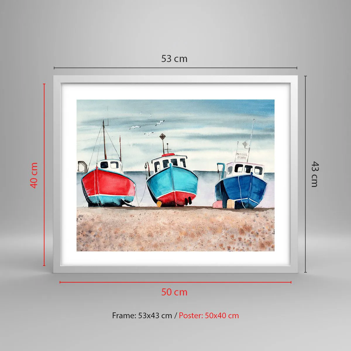 Plakát v bílém rámu - Připravené na úlovek - 50x40 cm