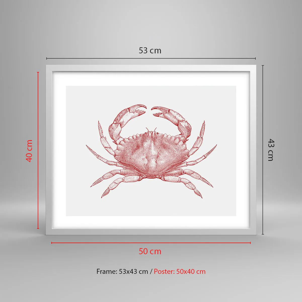 Poster in white frmae - Crab Like No Other - 50x40 cm