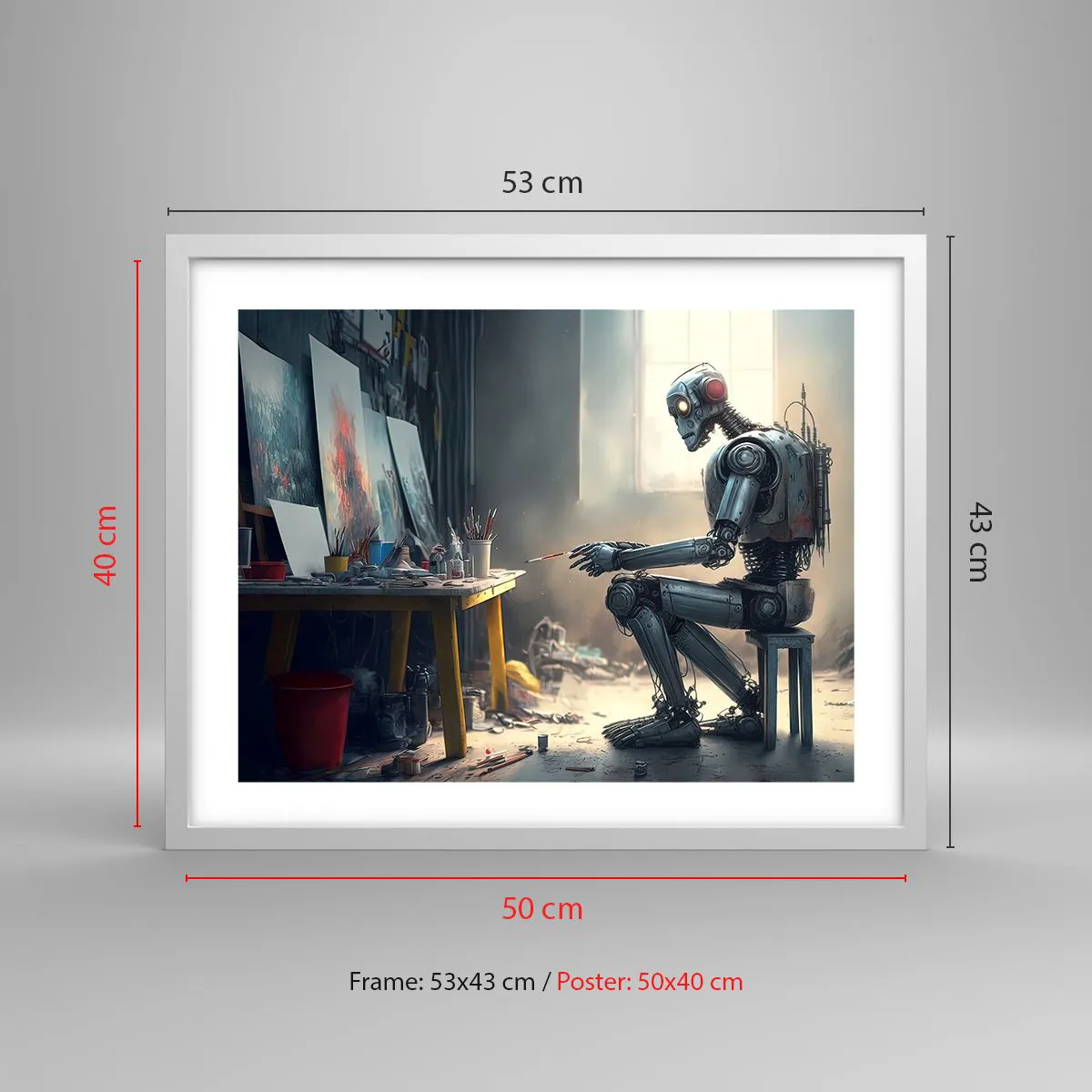 Poszter fekete keretben - Az alkotás aktusa - 50x40 cm