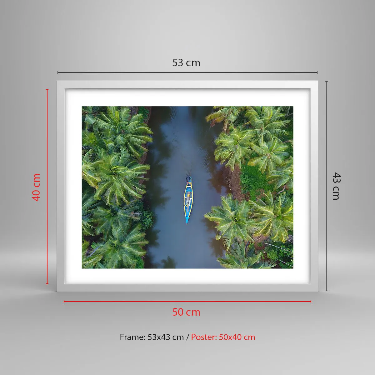 Plakat w białej ramie - Na tropikalnym szlaku - 50x40 cm