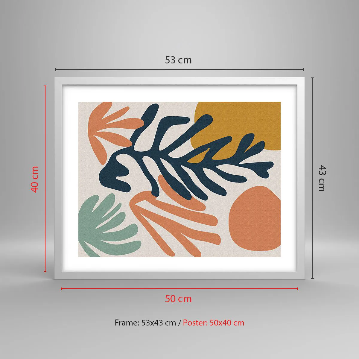 Plakat w białej ramie - Koralowe morza - 50x40 cm