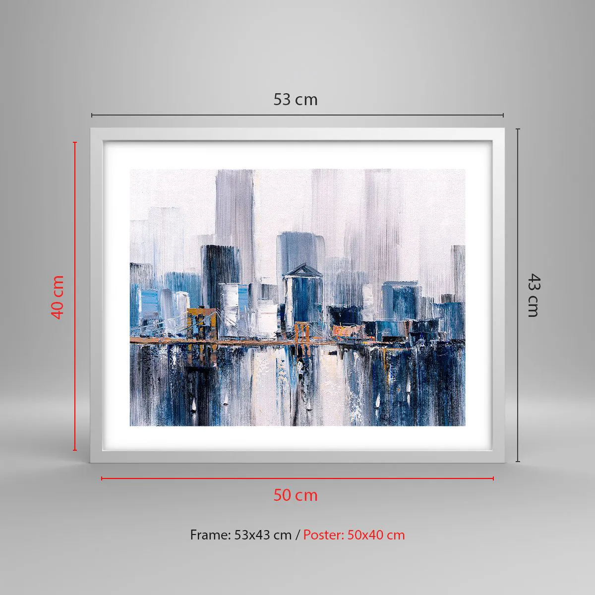 Plakát v bílém rámu - Newyorská imprese - 50x40 cm