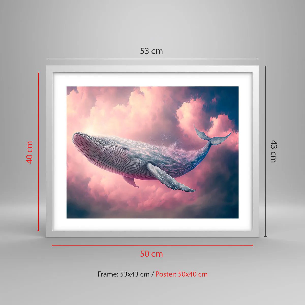 Póster en marco blanco - La reina de los mares asciende - 50x40 cm