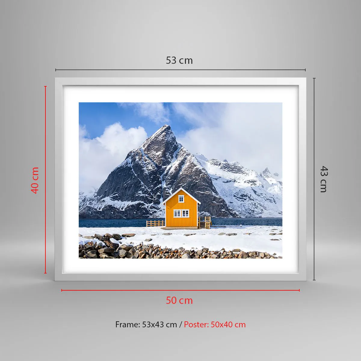 Poszter fekete keretben - Skandináv nyaralás - 50x40 cm