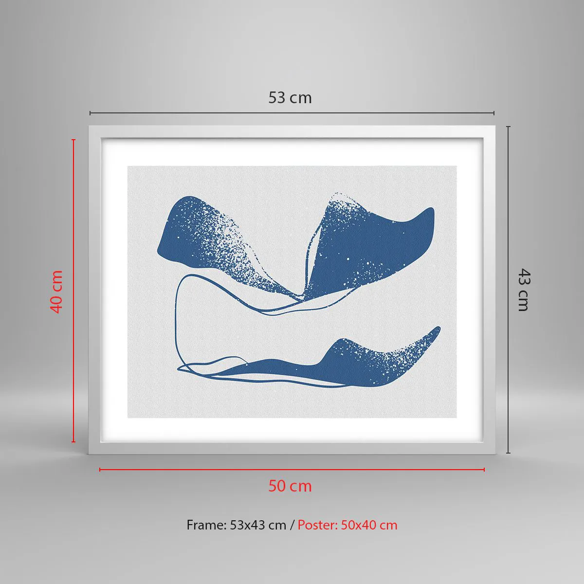 Affiche dans un cadre blanc - Poster - Abstraction ailée - 50x40 cm