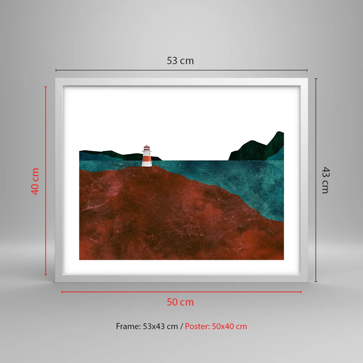 Plagát v bielom ráme - Hľadiaca na more - 50x40 cm