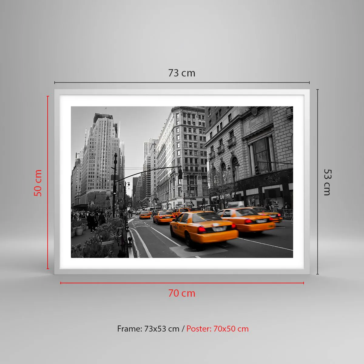 Affisch i vit ram - Storstadens solar - 70x50 cm