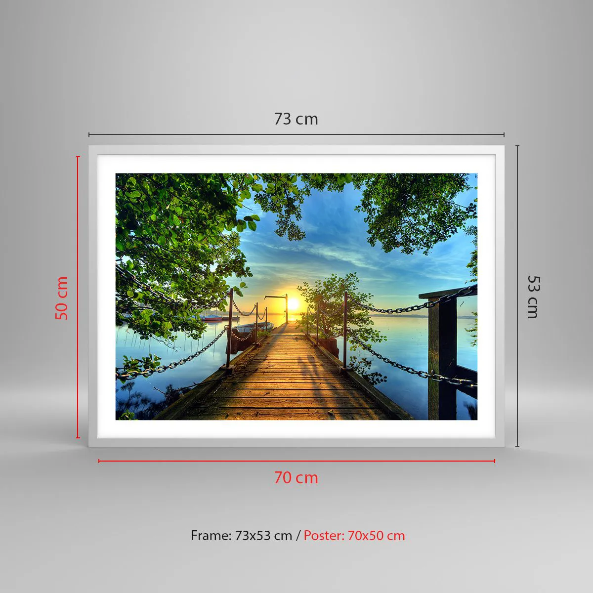 Affiche dans un cadre blanc - Poster - L'ouest au-dessus de l'eau - 70x50 cm