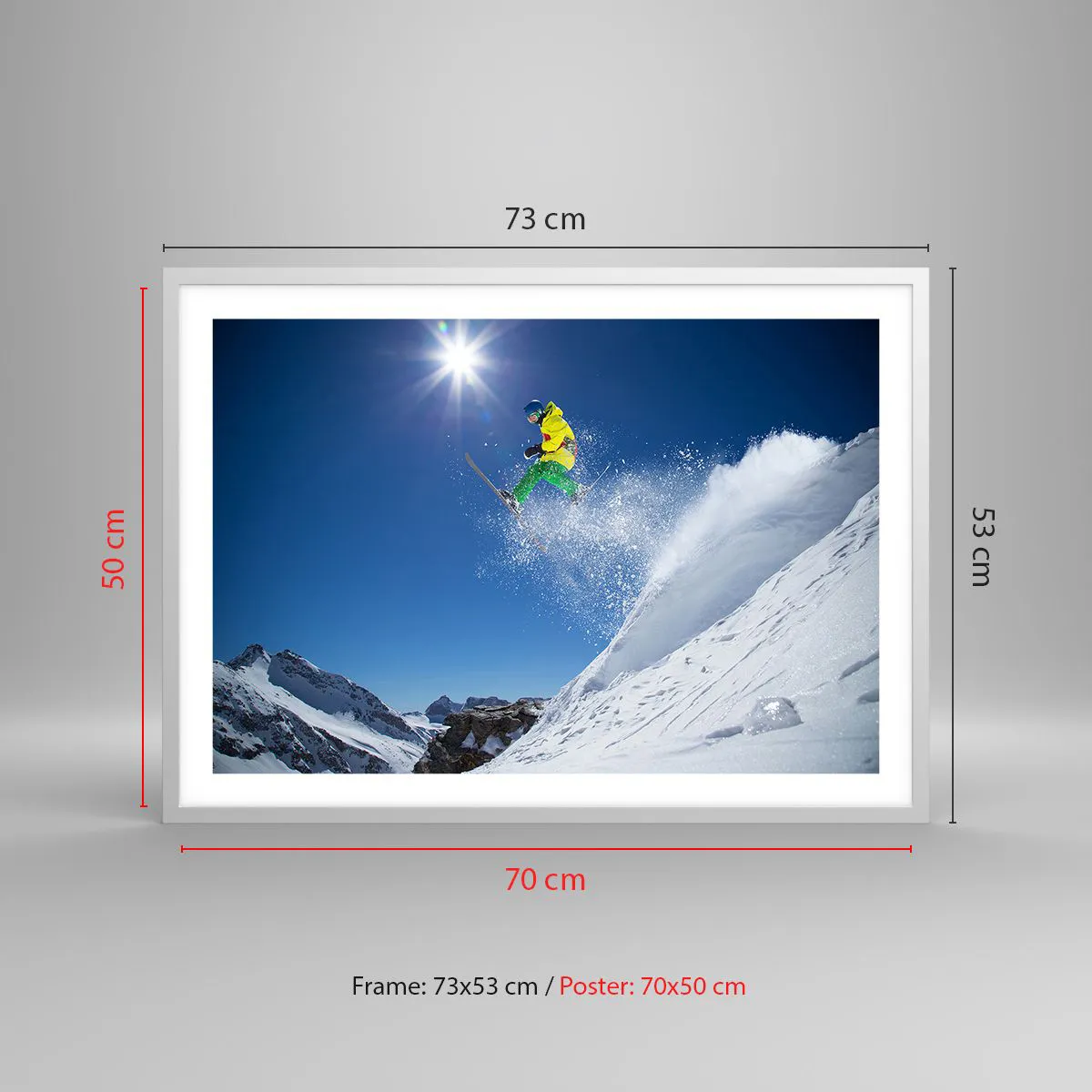 Pôster em moldura branca - Dançando com as montanhas - 70x50 cm