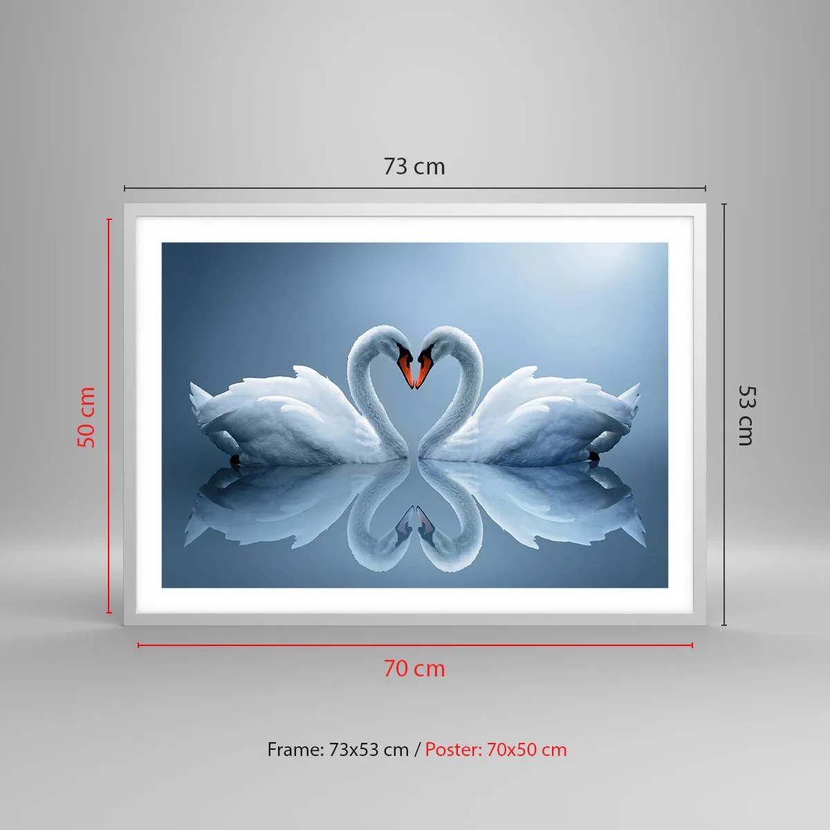 Pôster em moldura branca - Hora do amor - 70x50 cm