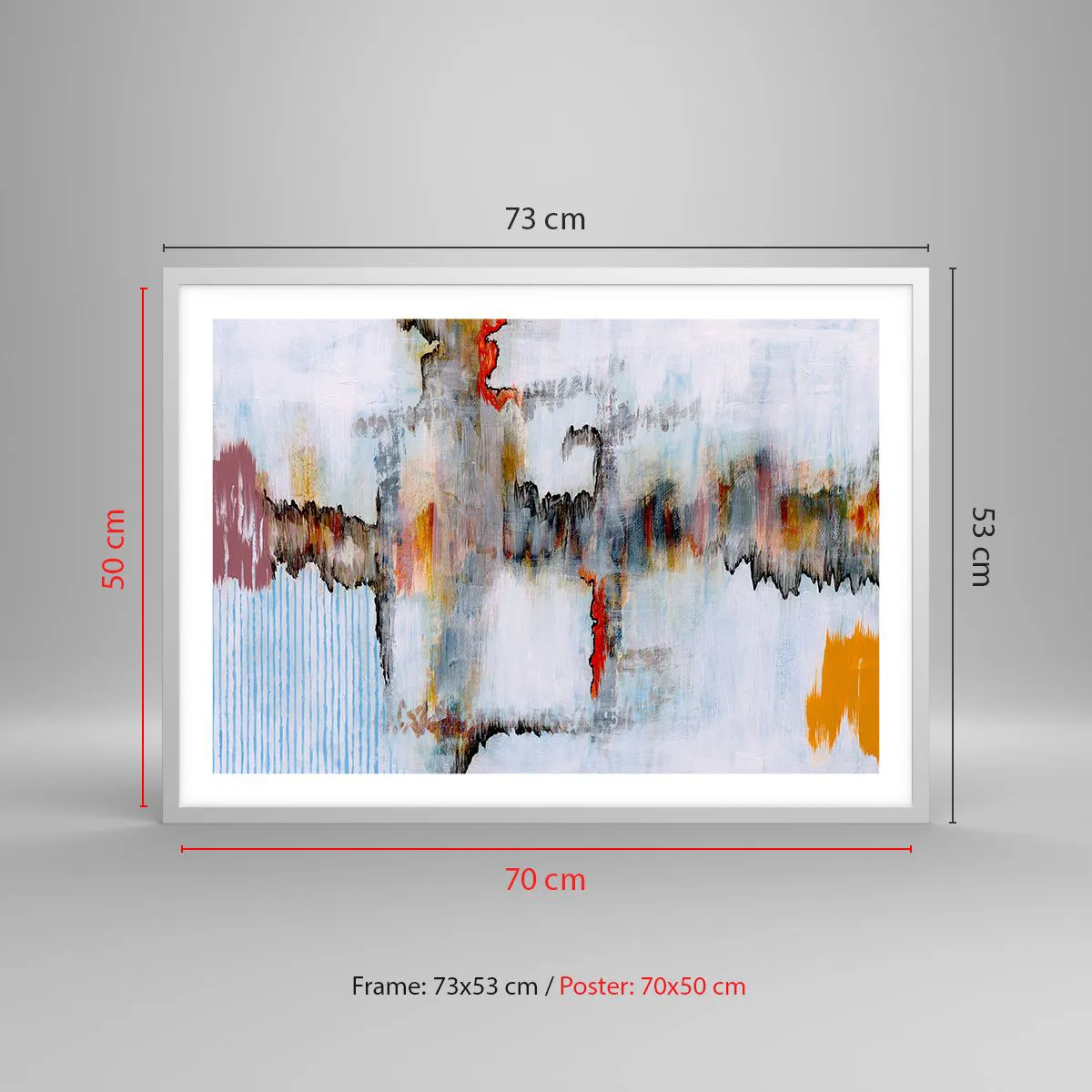 Plakat w białej ramie - Patykiem na wodzie - 70x50 cm