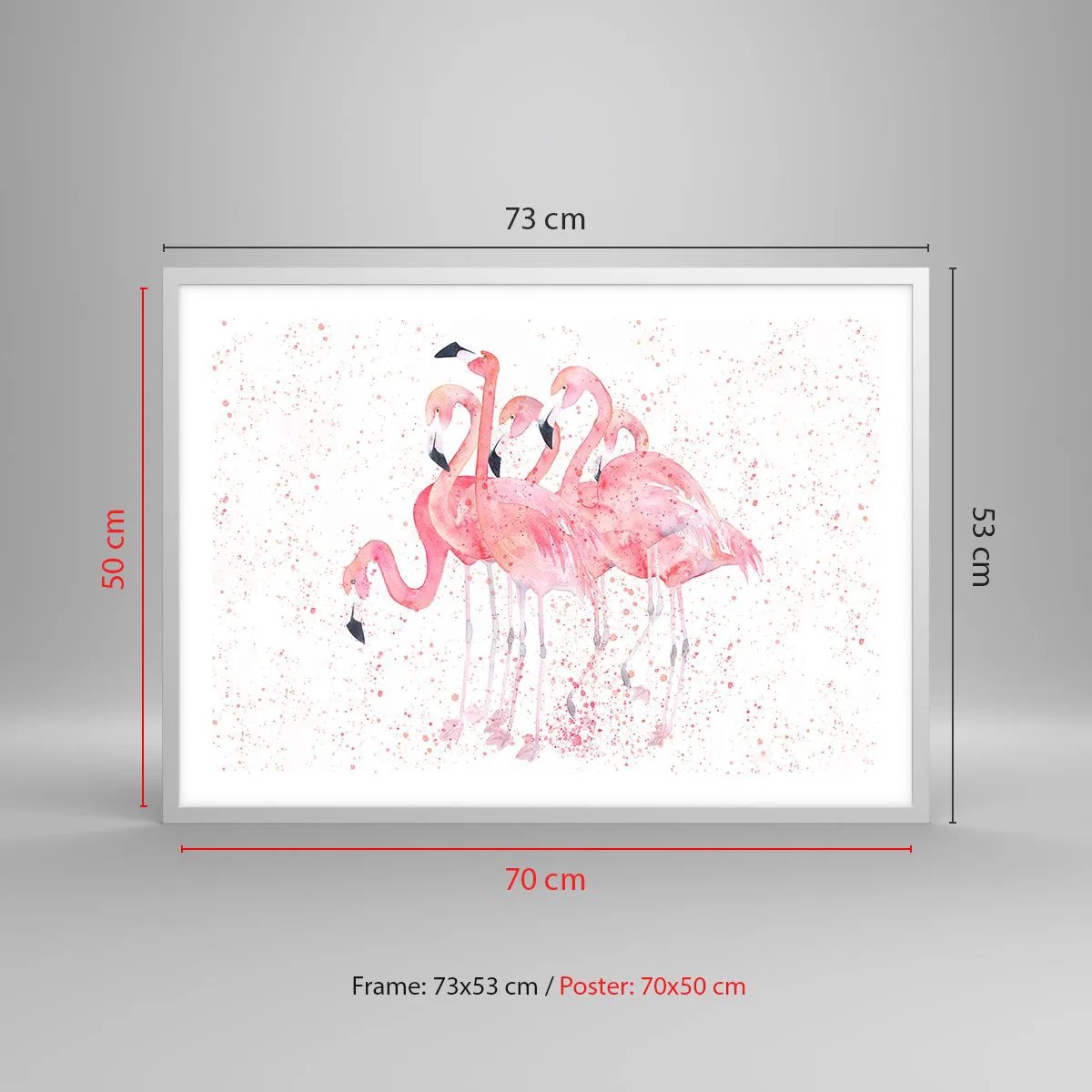 Affiche dans un cadre blanc - Poster - Ensemble rose - 70x50 cm