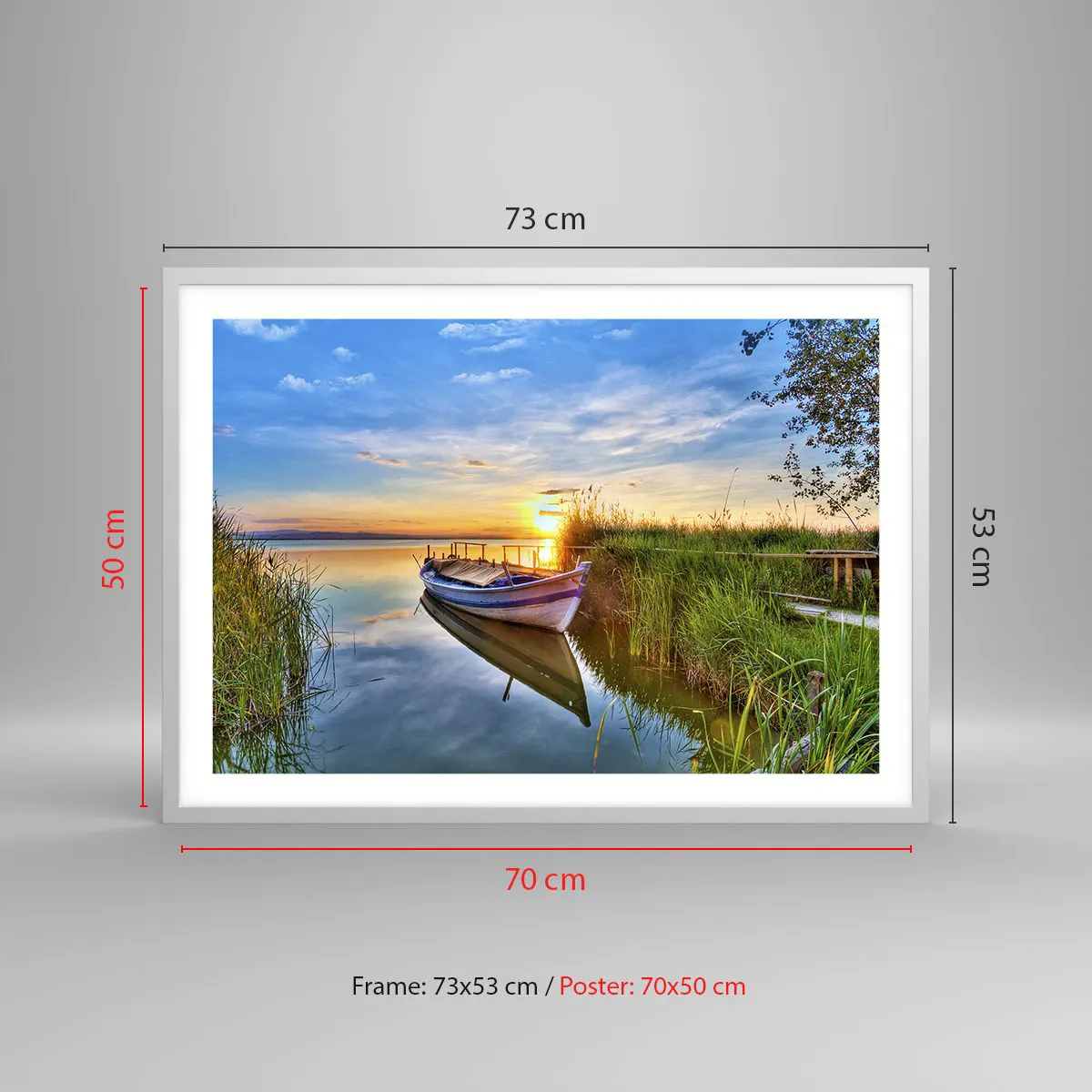 Affisch i vit ram - Uppfyllda drömmars vik - 70x50 cm