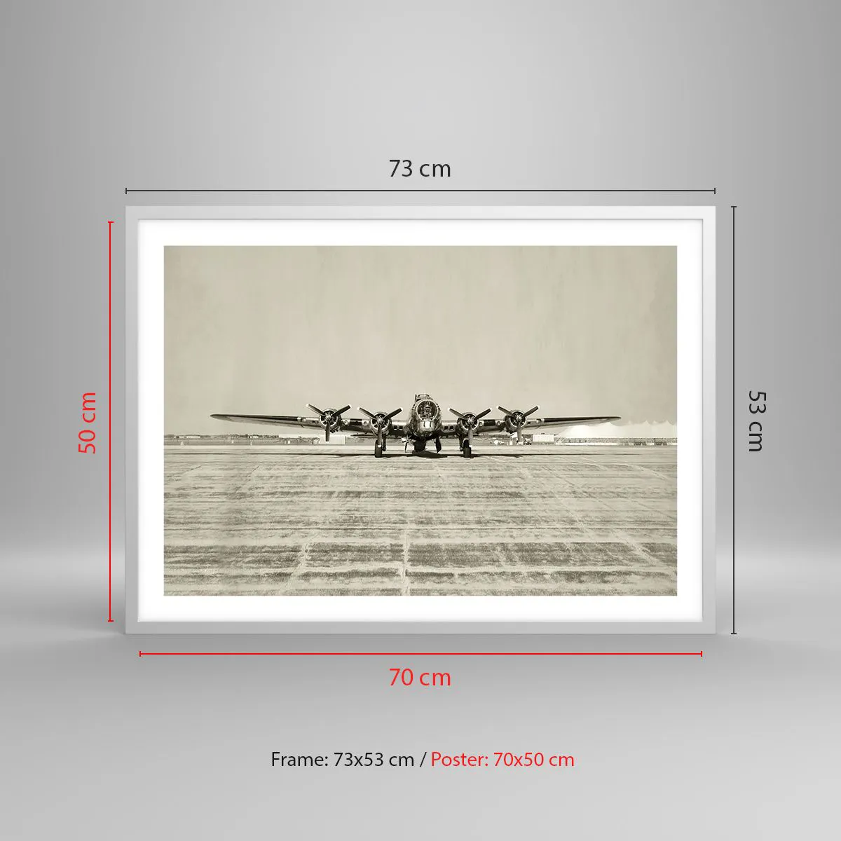 Plakat w białej ramie - Jak zawsze gotowy - 70x50 cm