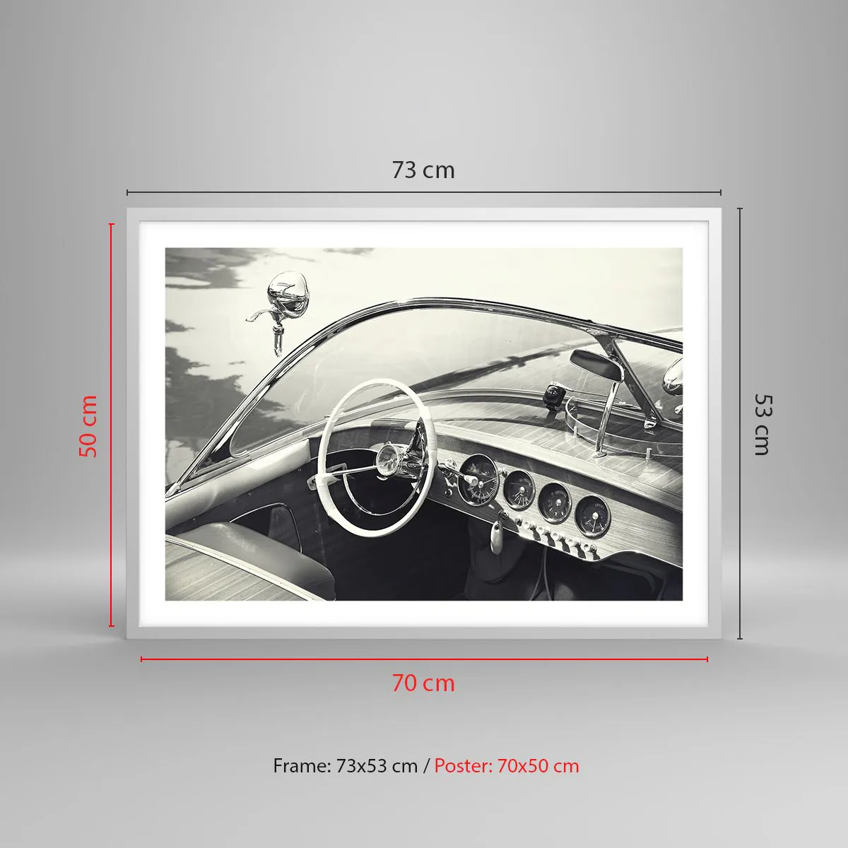 Affiche dans un cadre blanc - Poster - Temps pour riche - 70x50 cm