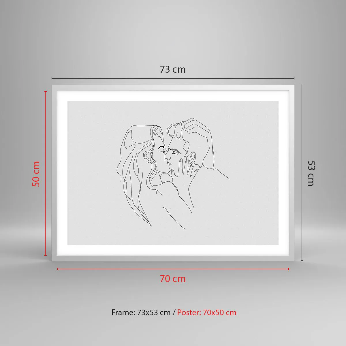 Poster in einem weißen Rahmen - Dieselbe Linie - 70x50 cm