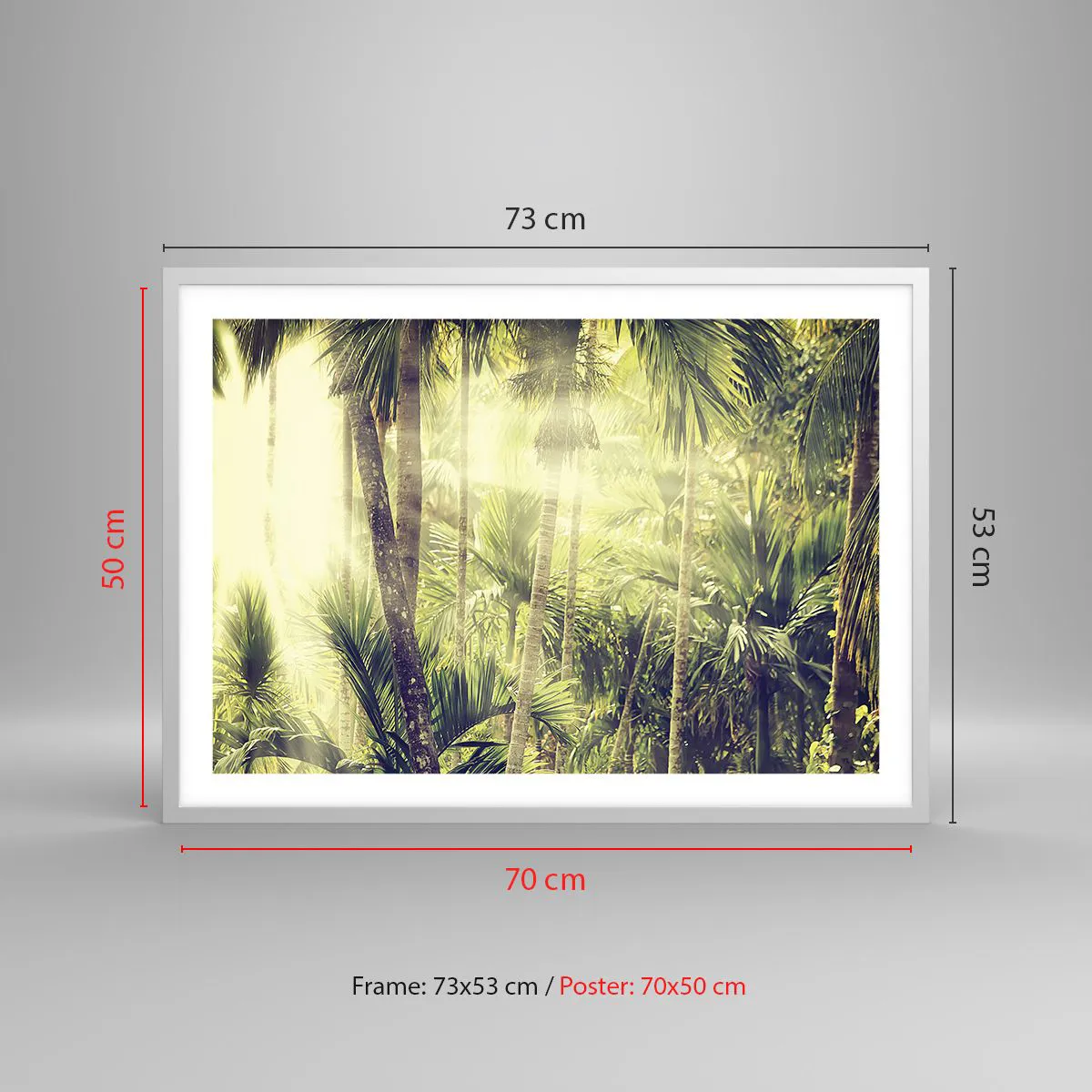 Plakat i hvid ramme - I grønne gløder - 70x50 cm