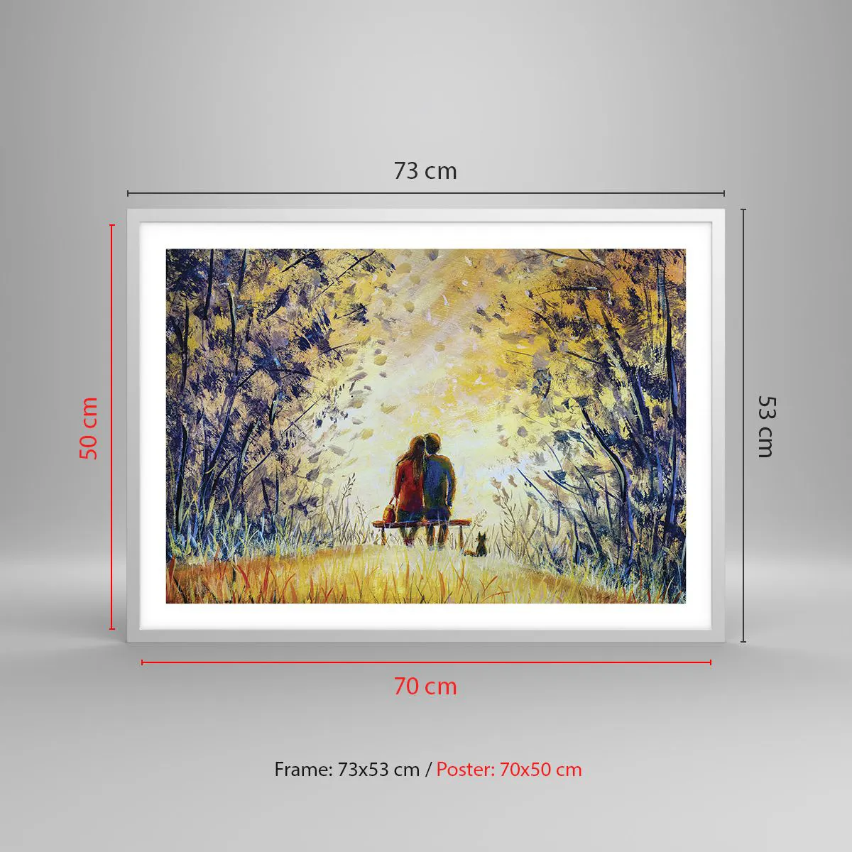 Affiche dans un cadre blanc - Poster - Moment magique - 70x50 cm