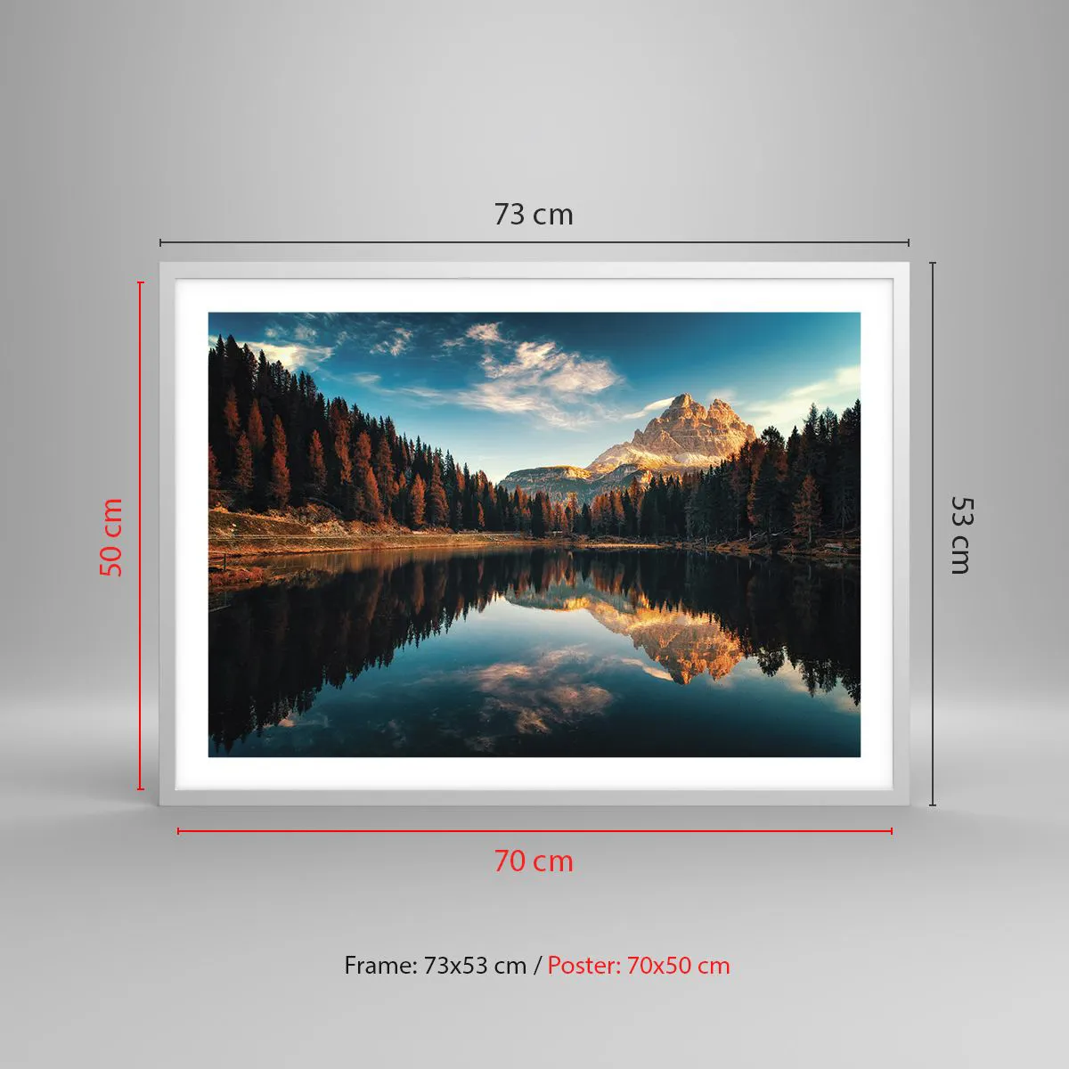 Póster en marco blanco - Paisaje duplicado - 70x50 cm