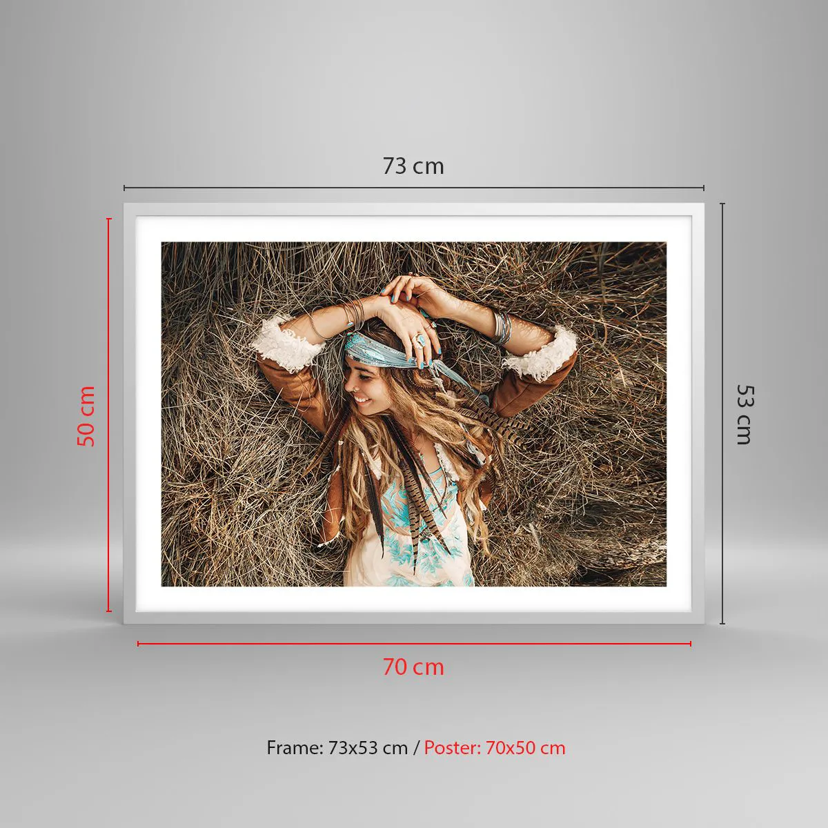 Poster în ramă albă - În drum spre vara iubirii - 70x50 cm