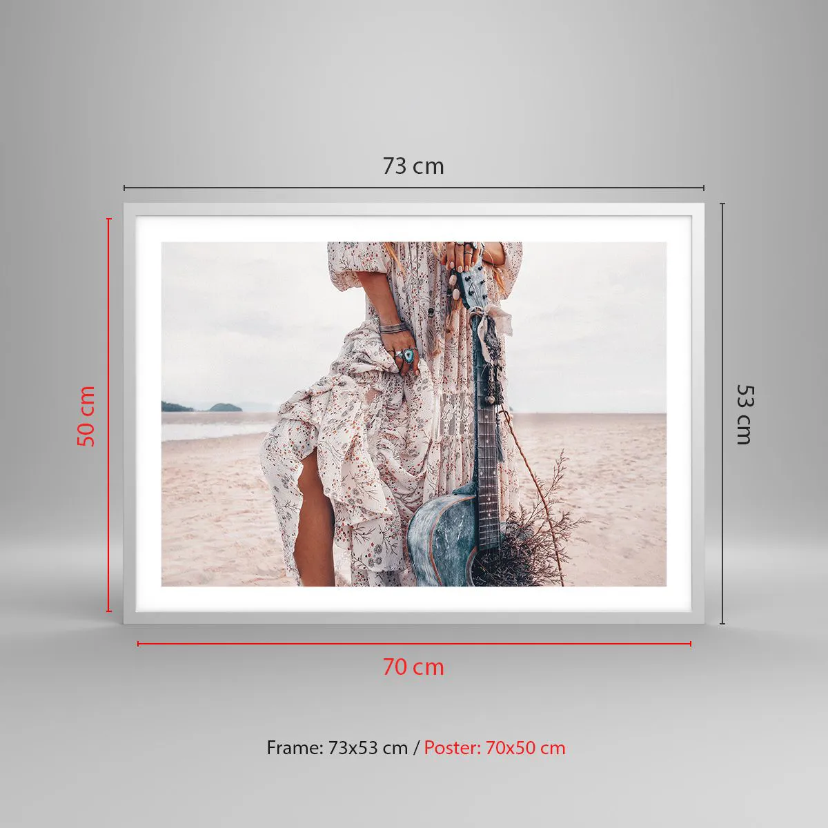 Poster in white frmae - Flower Chidlren on their Way - 70x50 cm