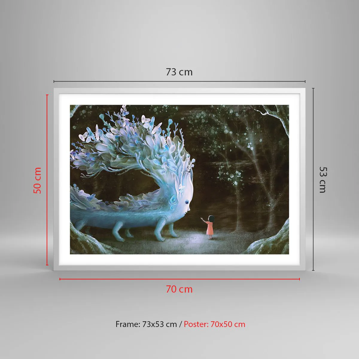 Poster in een witte lijst - Fantastische ontmoeting - 70x50 cm