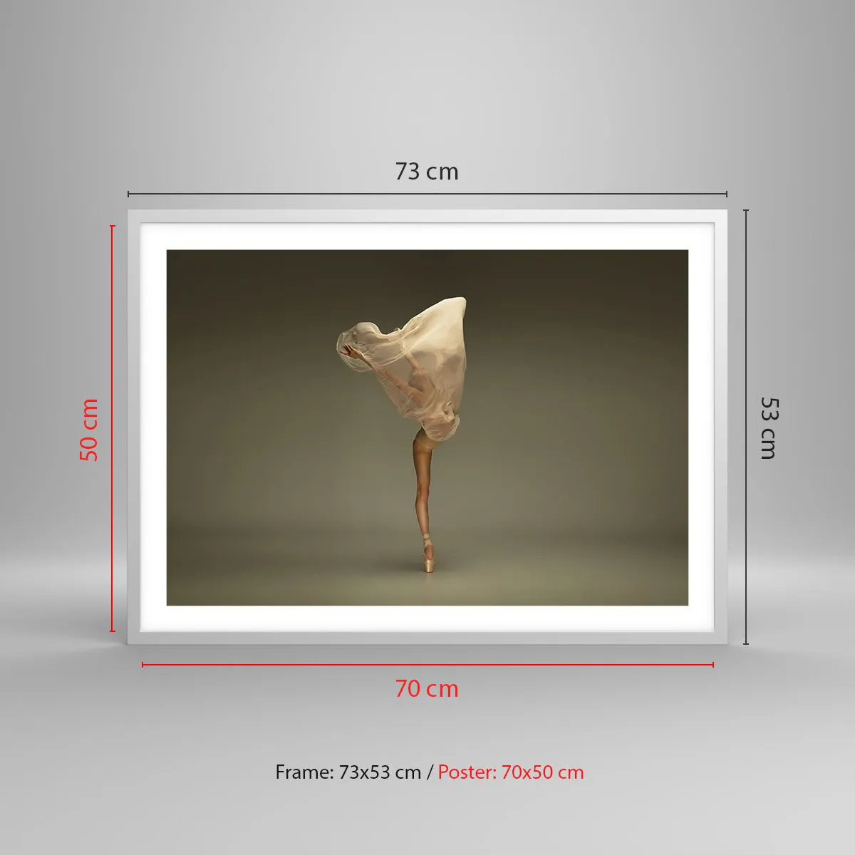 Plakát v bílém rámu - Hned poletí - 70x50 cm