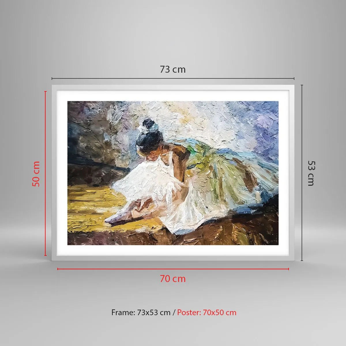 Affiche dans un cadre blanc - Poster - D'après un tableau de Degas - 70x50 cm