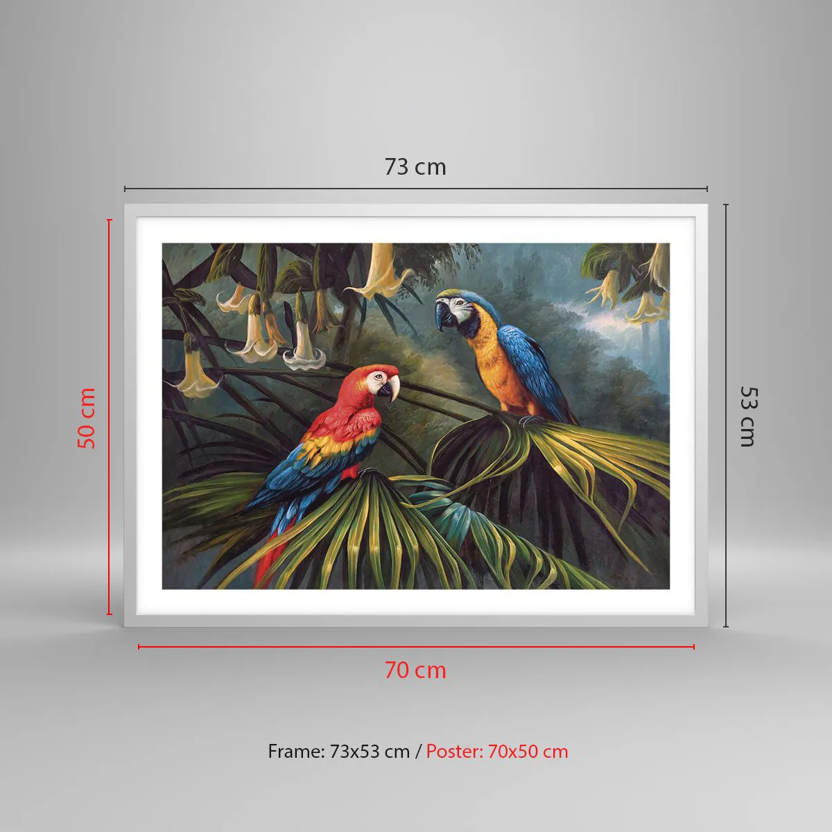 Plakat w białej ramie - Romantyzm w tropikach - 70x50 cm