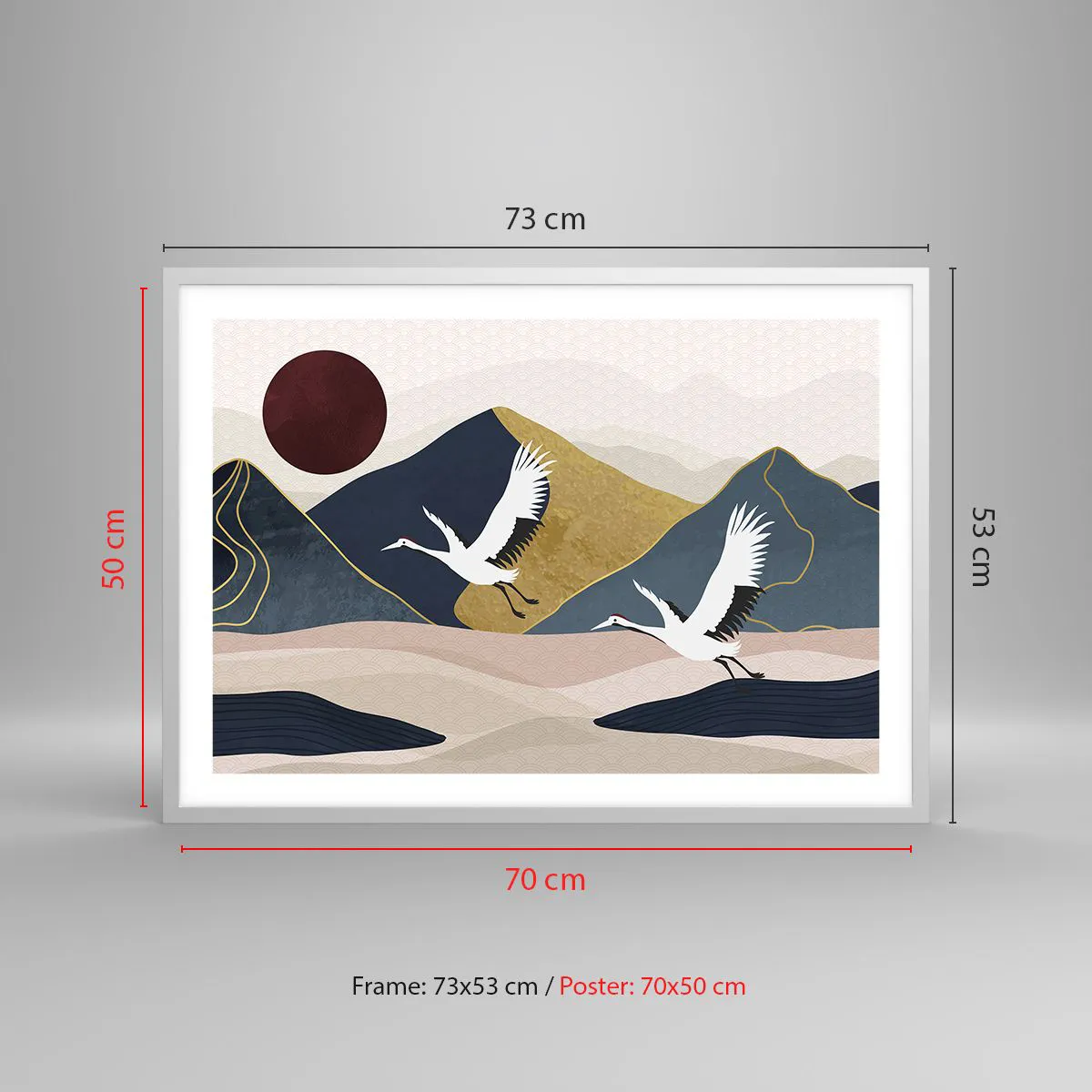 Poster in einem weißen Rahmen - Es ist wieder ein Tag VERFLOGEN - 70x50 cm