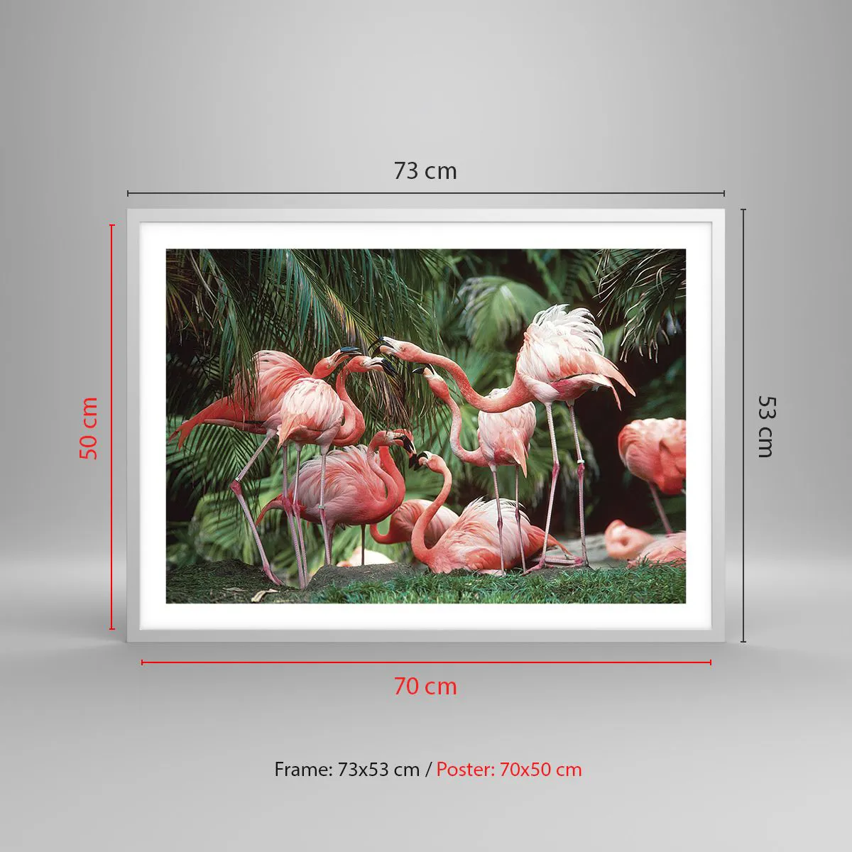 Póster en marco blanco - Cotilleos de la tarde - 70x50 cm