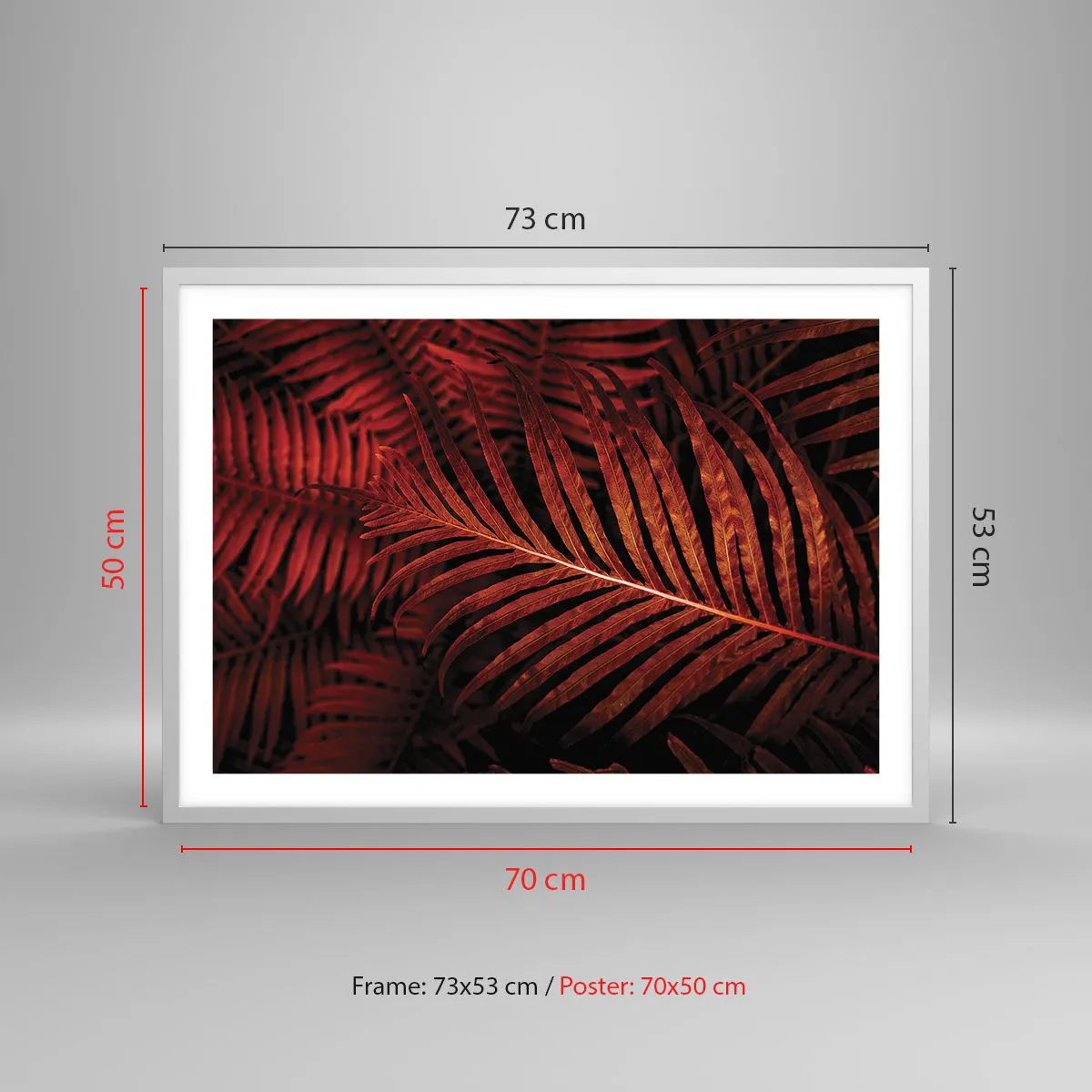 Affiche dans un cadre blanc - Poster - Chaleur de la vie - 70x50 cm