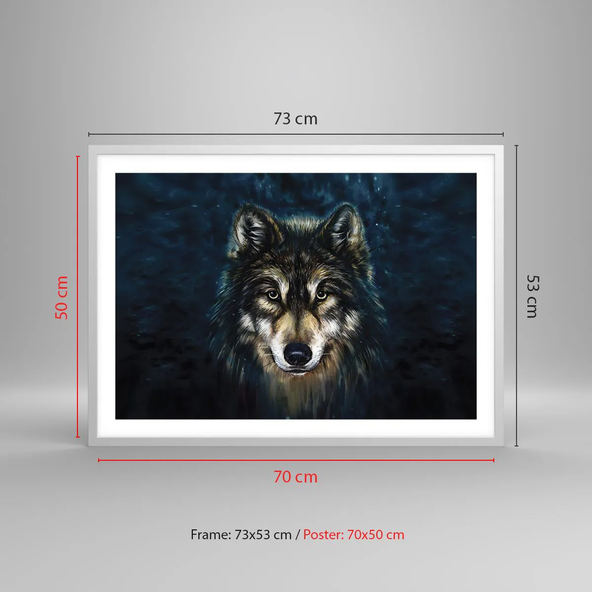 Poster in einem weißen Rahmen - Alpha? Und Omega - 70x50 cm