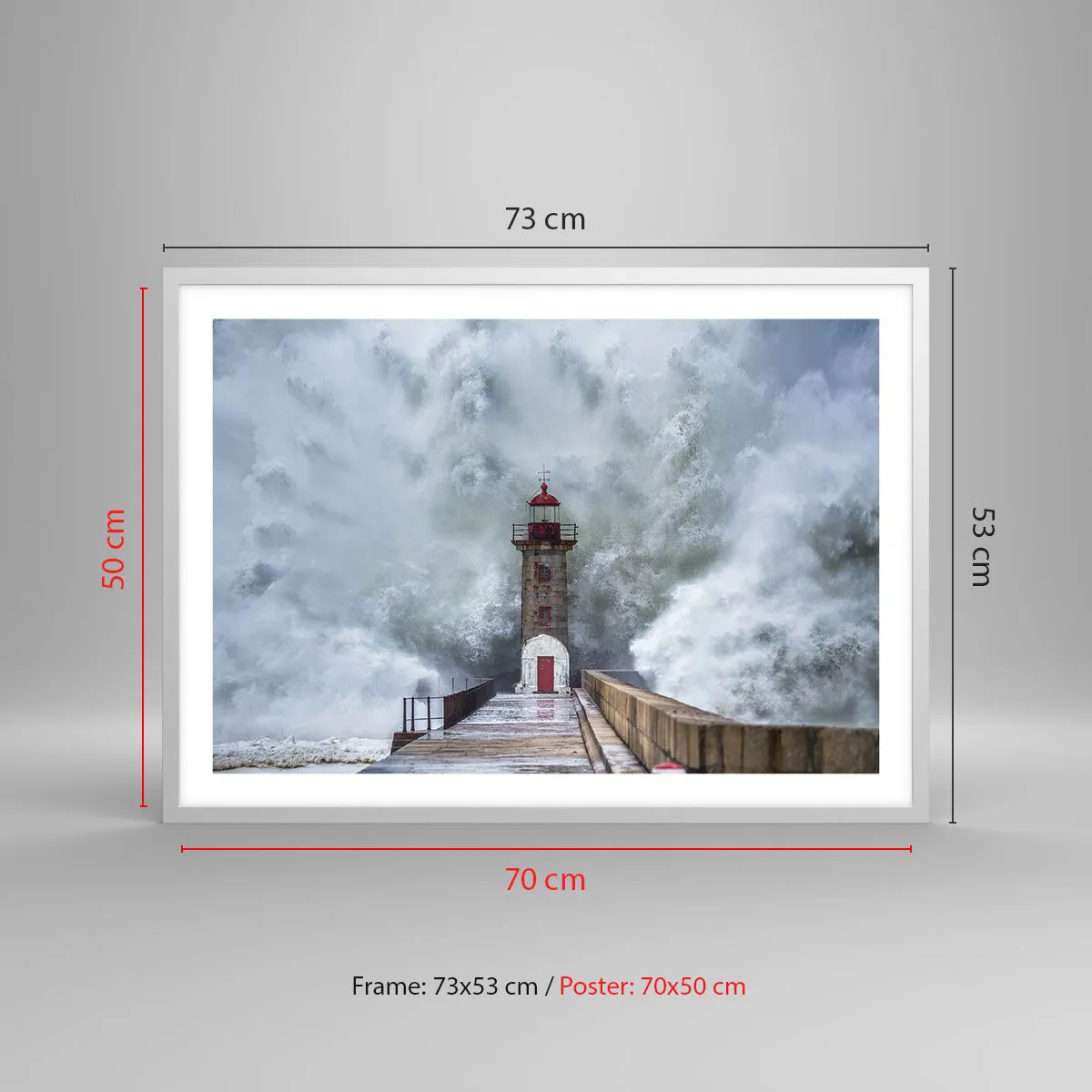 Plagát v bielom ráme - Hukot vody, šum vetra - 70x50 cm