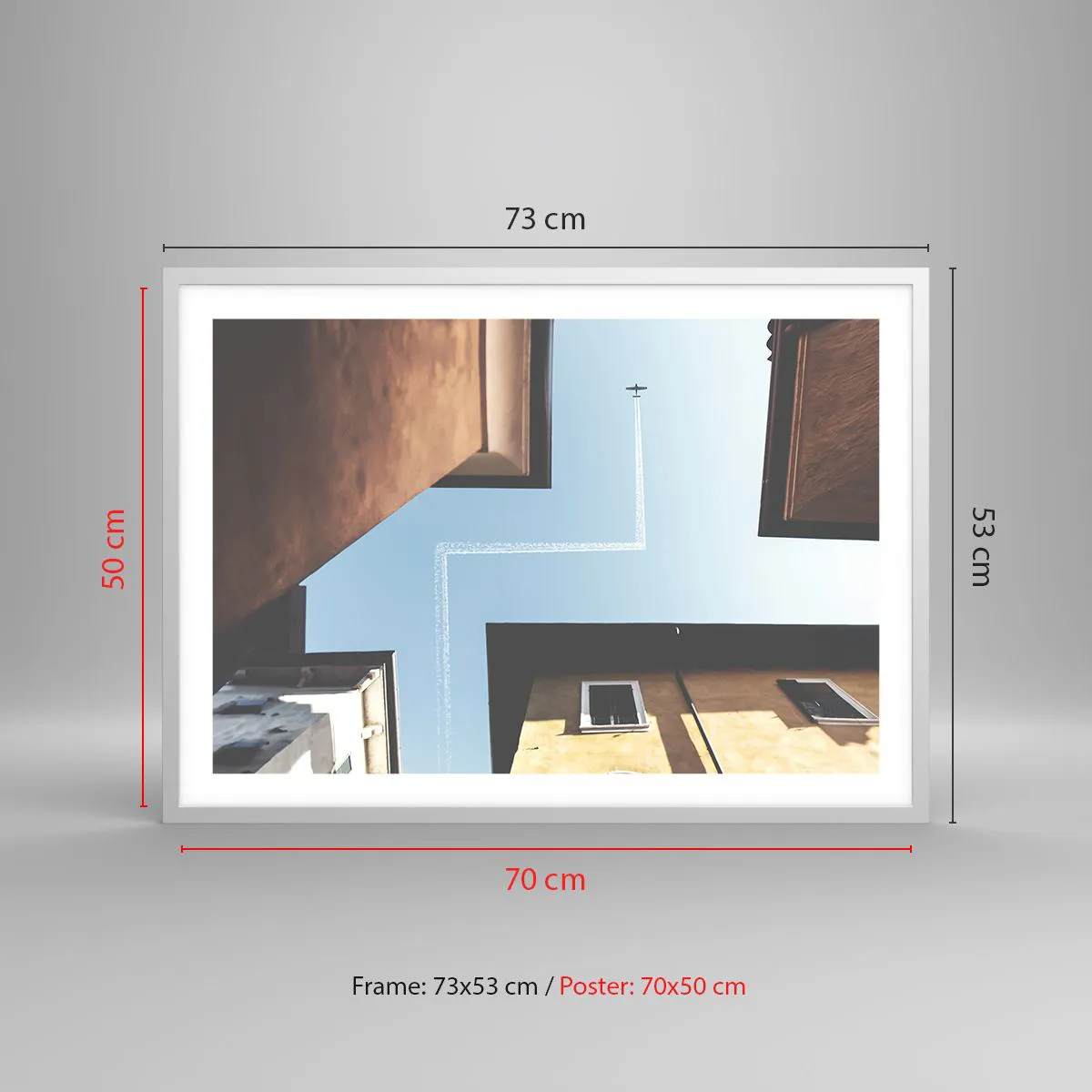 Poszter fekete keretben - A városi labirintus felett - 70x50 cm