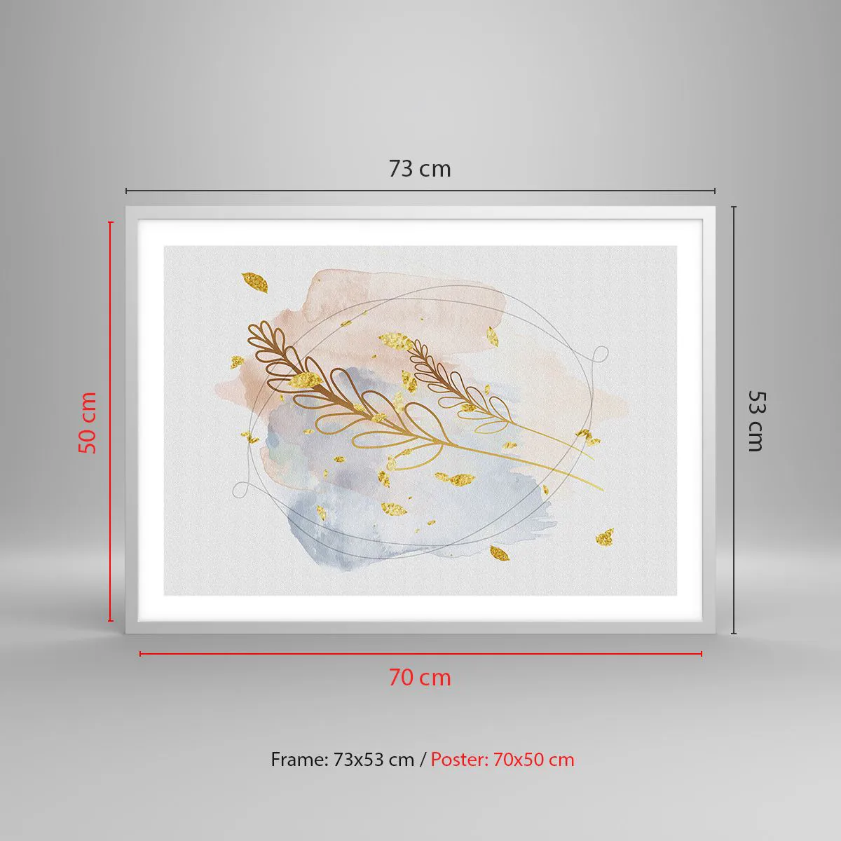 Affisch i vit ram - En gyllene explosion - 70x50 cm