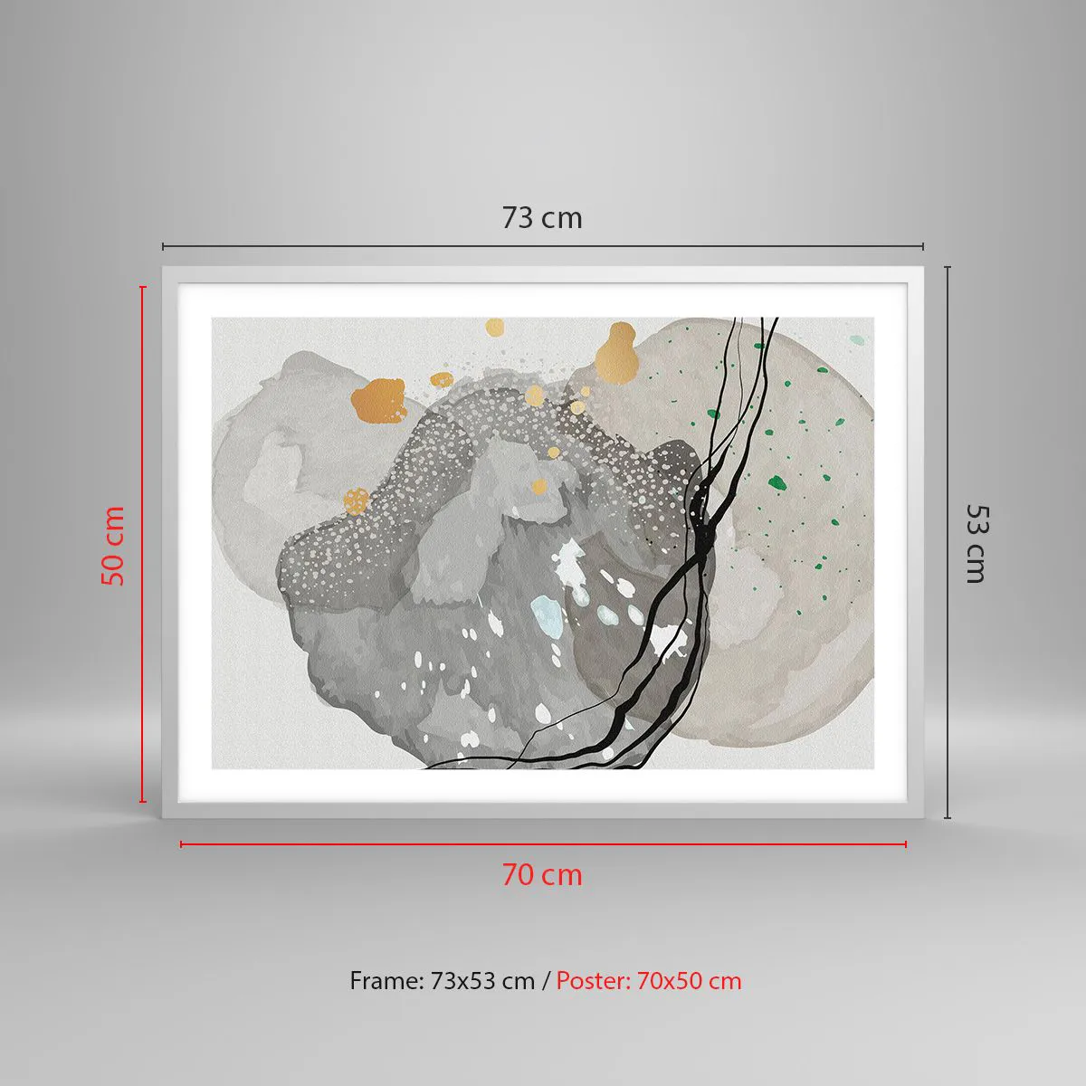 Affisch i vit ram - Organisk komposition - 70x50 cm