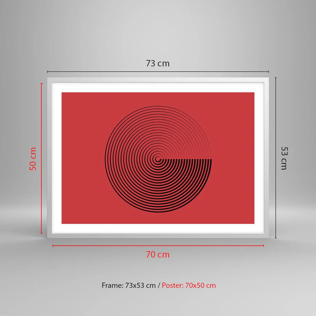 Affiche dans un cadre blanc - Poster - Mouvement circulaire - 70x50 cm