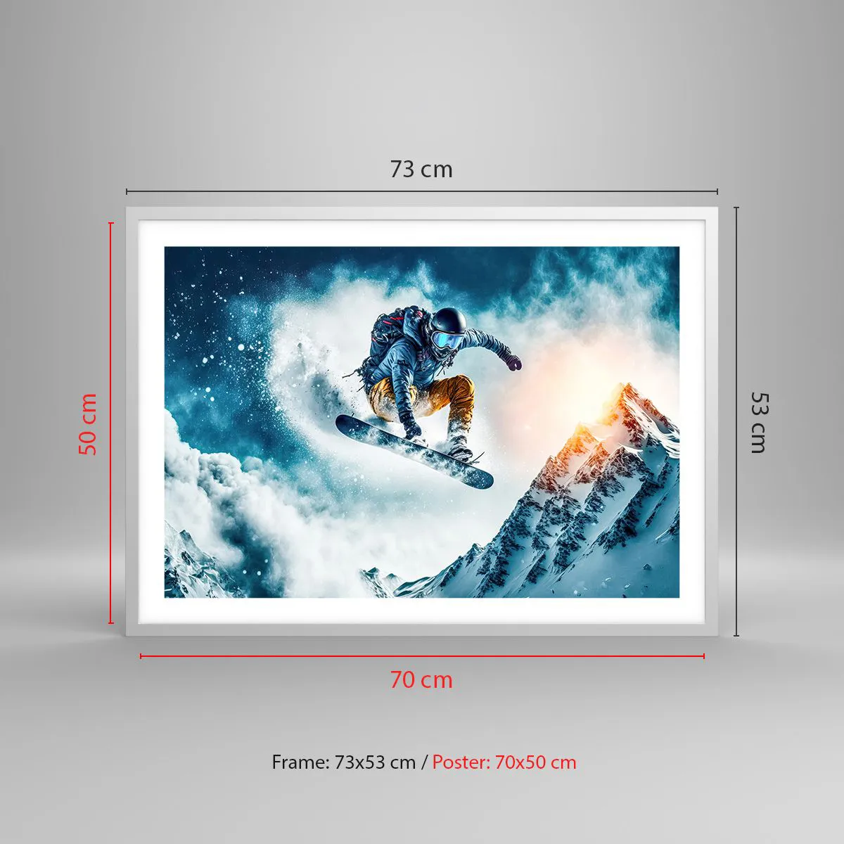 Poster în ramă albă - Emoții extreme - 70x50 cm