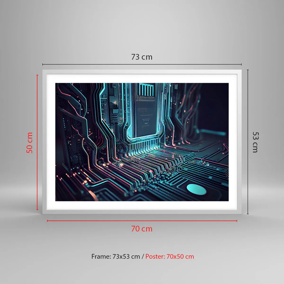 Affiche dans un cadre blanc - Poster - Je pense comme ça… - 70x50 cm