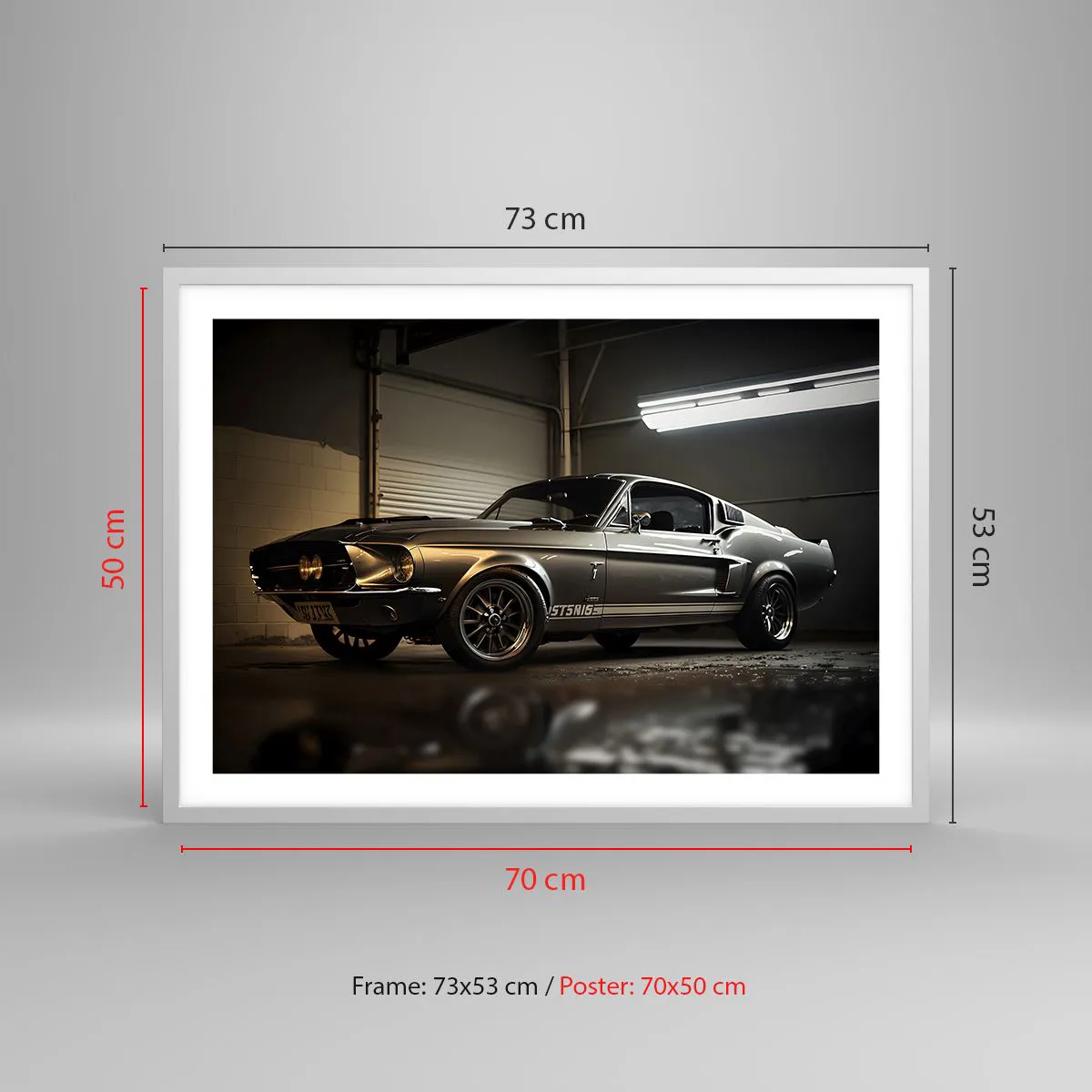 Affiche dans un cadre blanc - Poster - Retour dans le passé - 70x50 cm