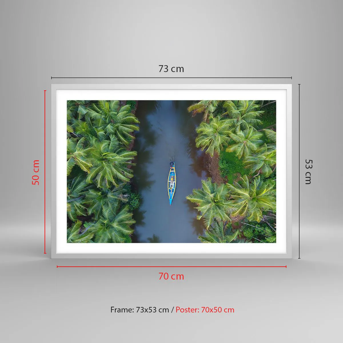 Poster in white frmae - On Tropical Trail - 70x50 cm