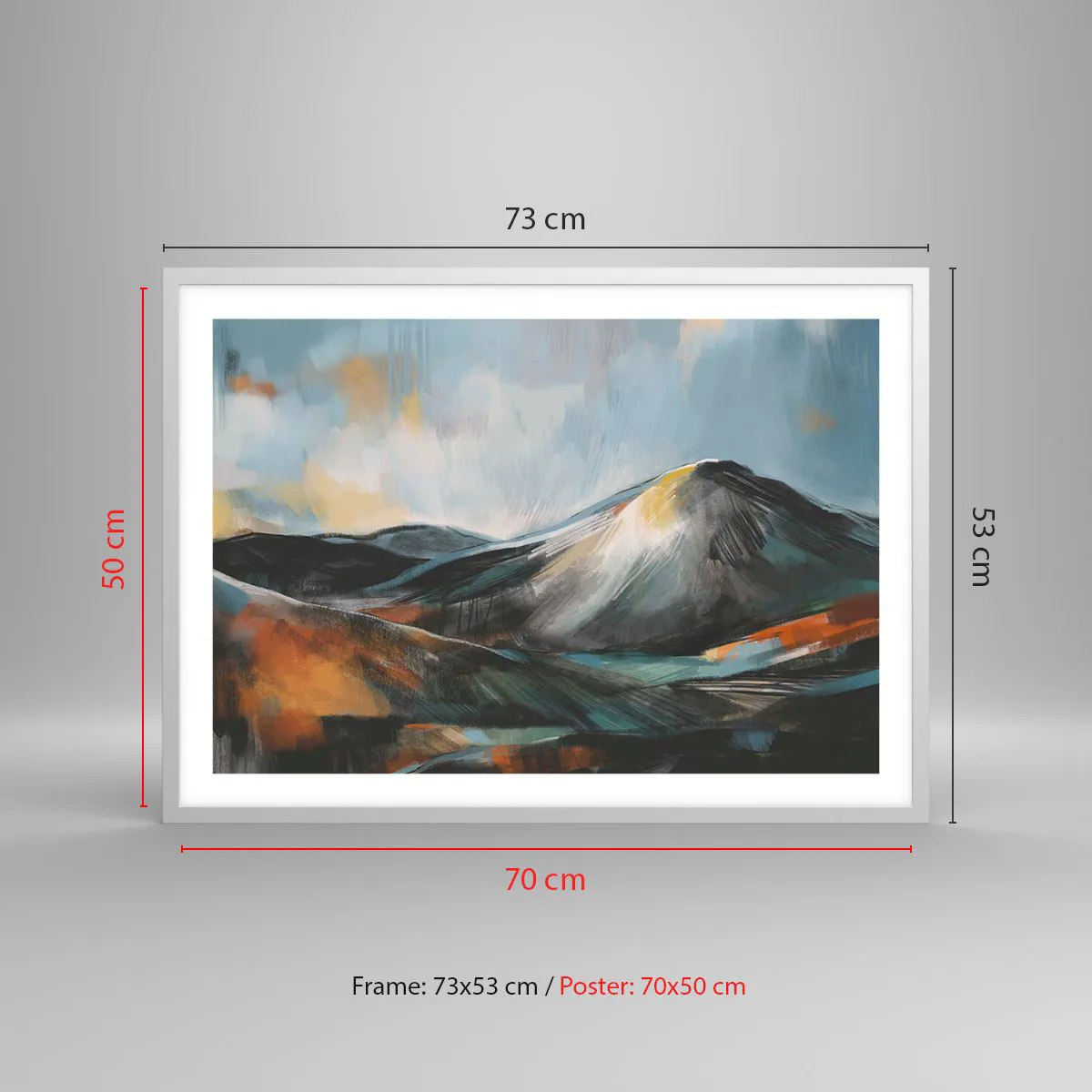 Poster in white frmae - Raw and Beautiful - 70x50 cm