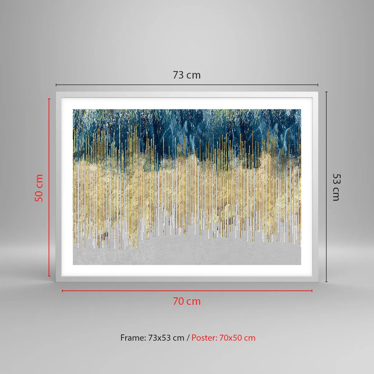 Plakát v bílém rámu - Zlacená hranice - 70x50 cm