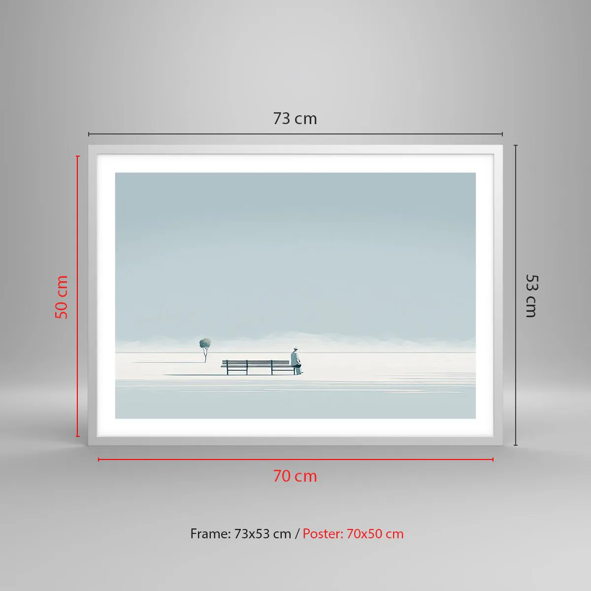 Affiche dans un cadre blanc - Poster - Oui, j'attends. - 70x50 cm