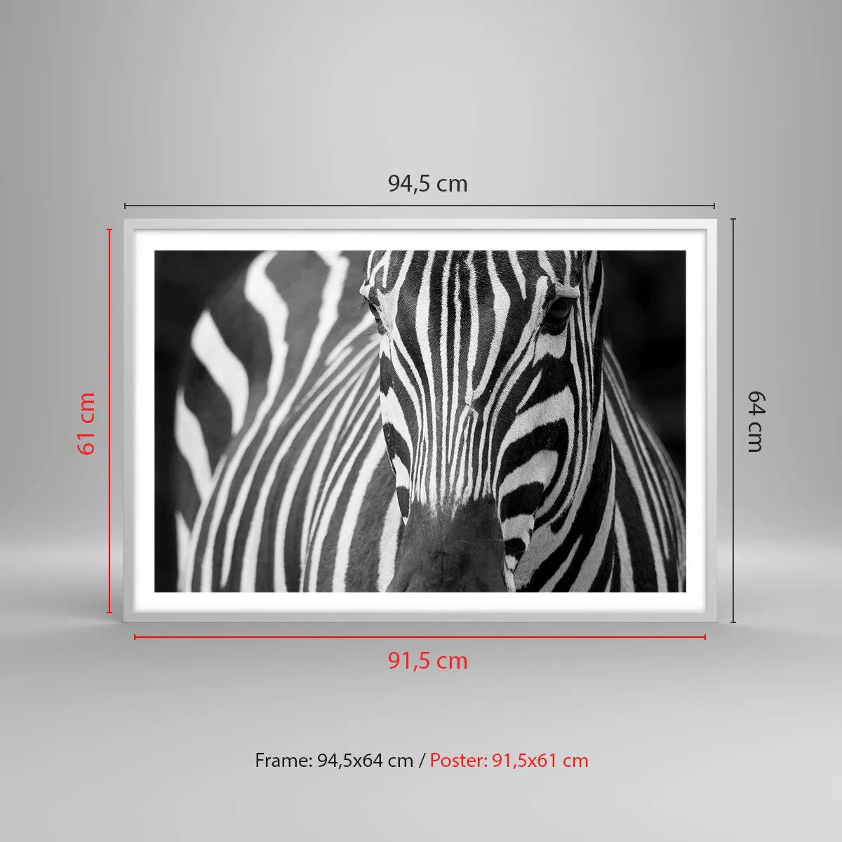 Plakat i hvid ramme - Verden er sort og hvid - 91x61 cm
