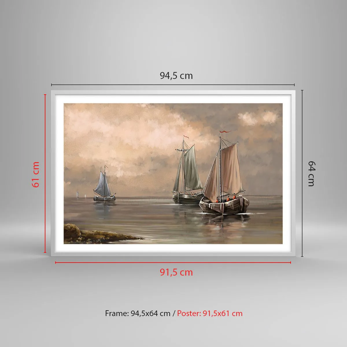 Plakat w białej ramie - Powrót żeglarzy - 91x61 cm