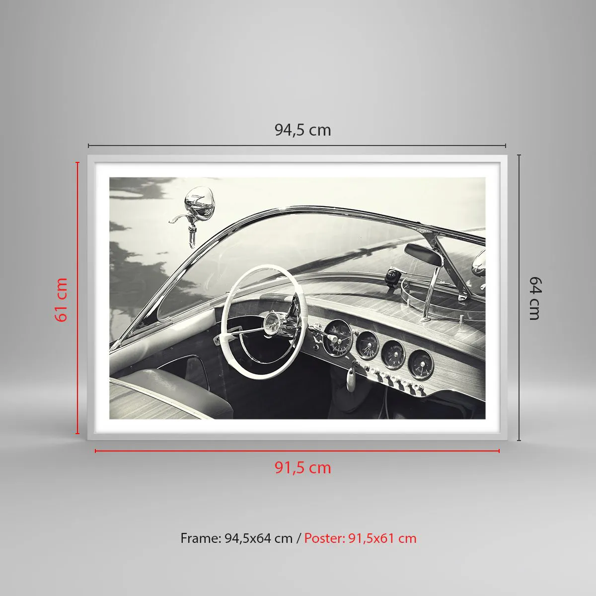 Affiche dans un cadre blanc - Poster - Temps pour riche - 91x61 cm