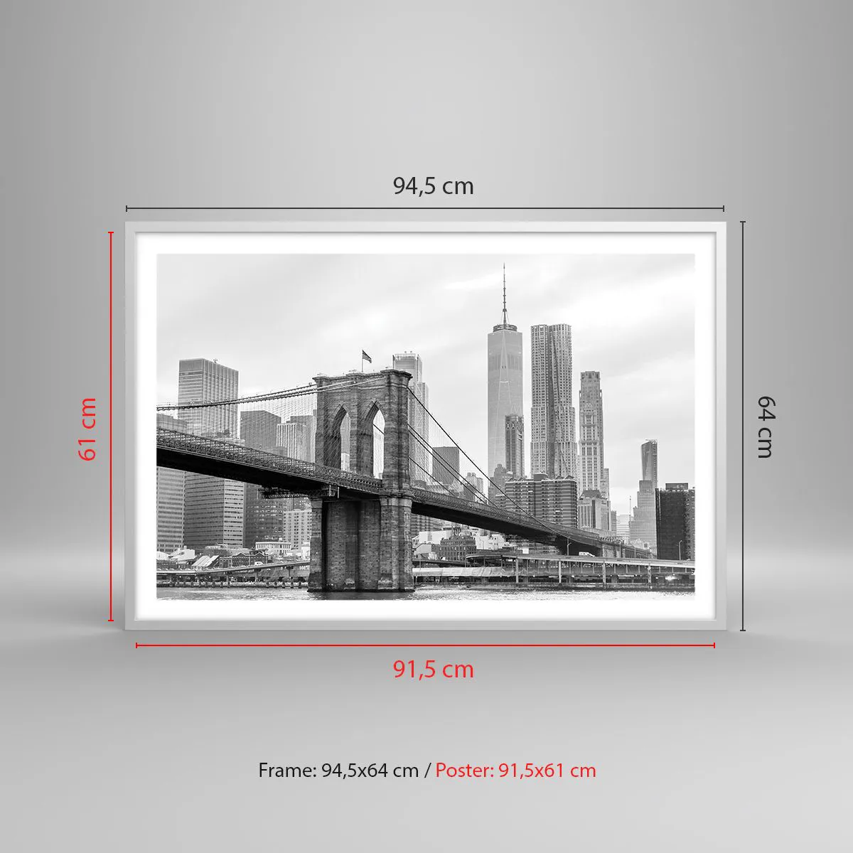 Poster in cornice bianca - Atmosfera di New York - 91x61 cm